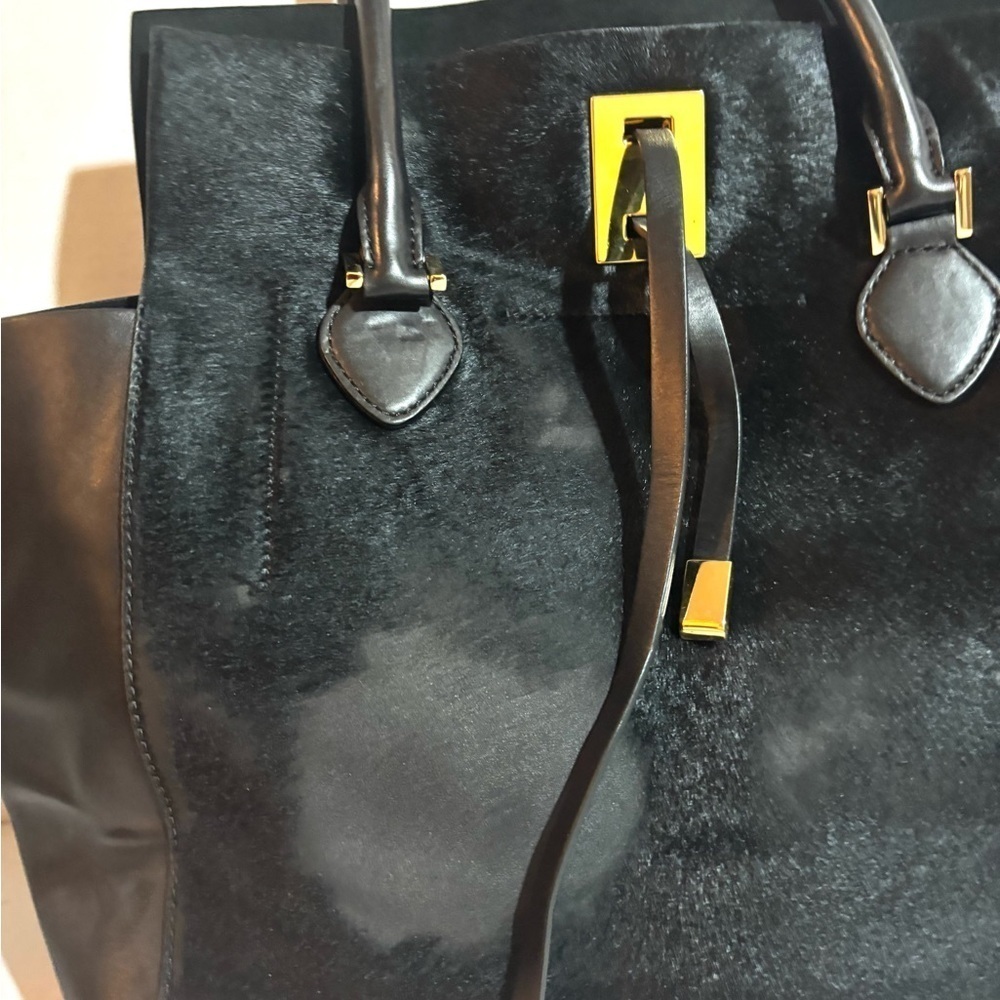 Michael kors calfskin hair/ leather Elegant Black Leather Tote Bag - Picture 12 of 12